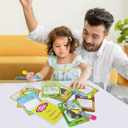 Alphabet Water Coloring Cards with 2 Magic Water Pens DailySale