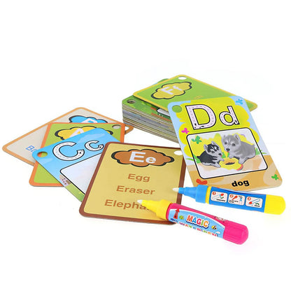 Alphabet Water Coloring Cards with 2 Magic Water Pens DailySale
