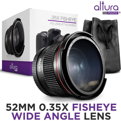 Altura Photo 52MM 0.35x HD Fisheye Nikon Wide Angle Lens (w/Macro Portion)  (Refurbished) DailySale