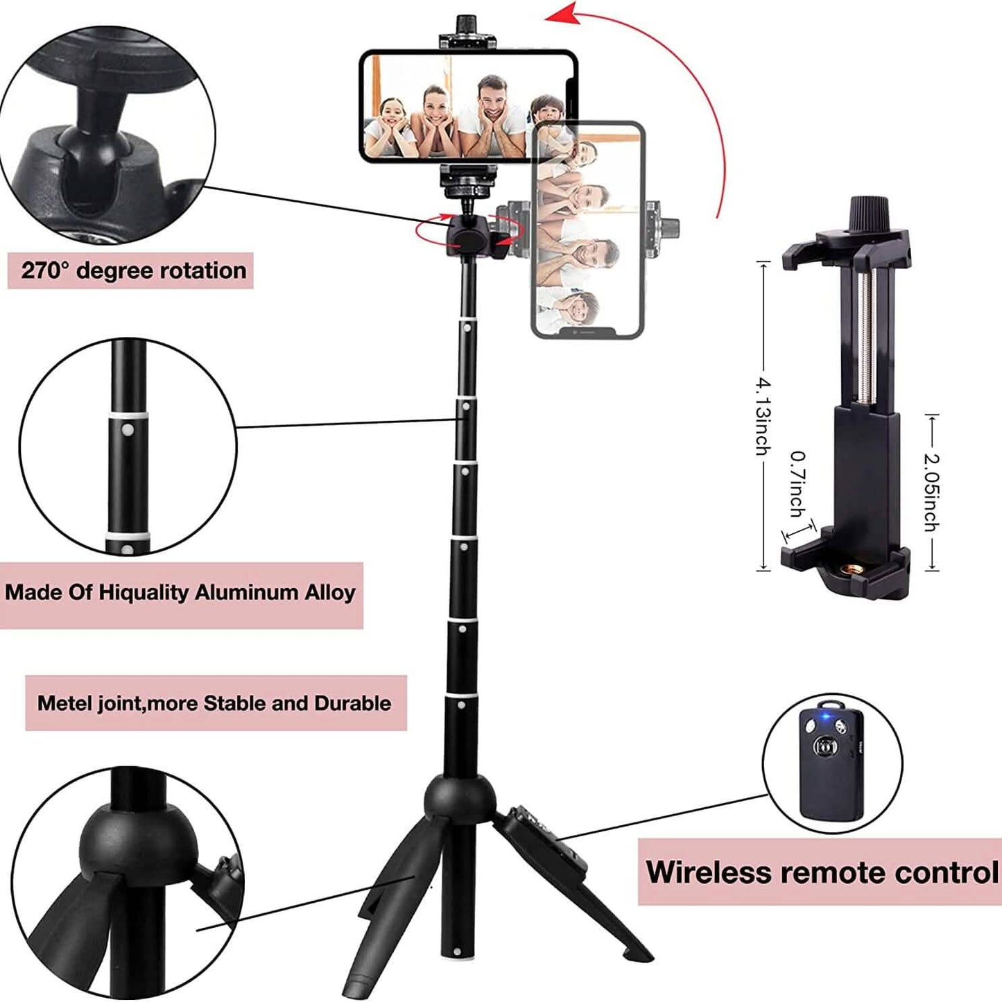 Aluminum Alloy Selfie Stick Phone Tripod DailySale