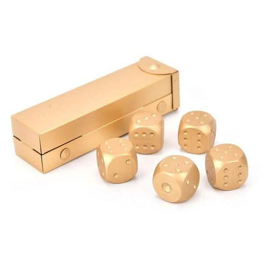 Aluminum Alloy Table Game Poker Games Dices Set with Storage Box DailySale