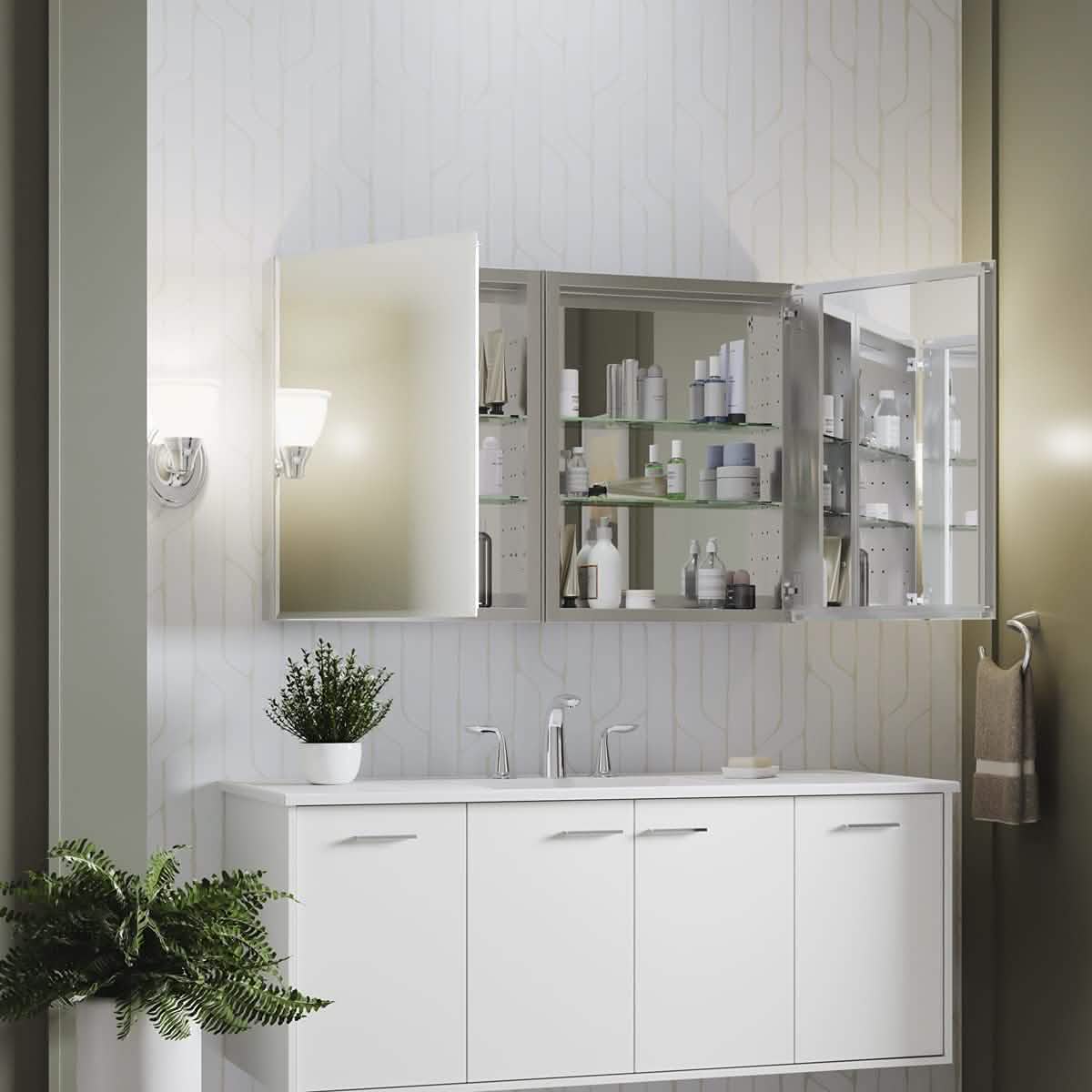 Aluminum Single Medicine Cabinet with Mirror Door DailySale