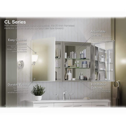 Aluminum Single Medicine Cabinet with Mirror Door DailySale