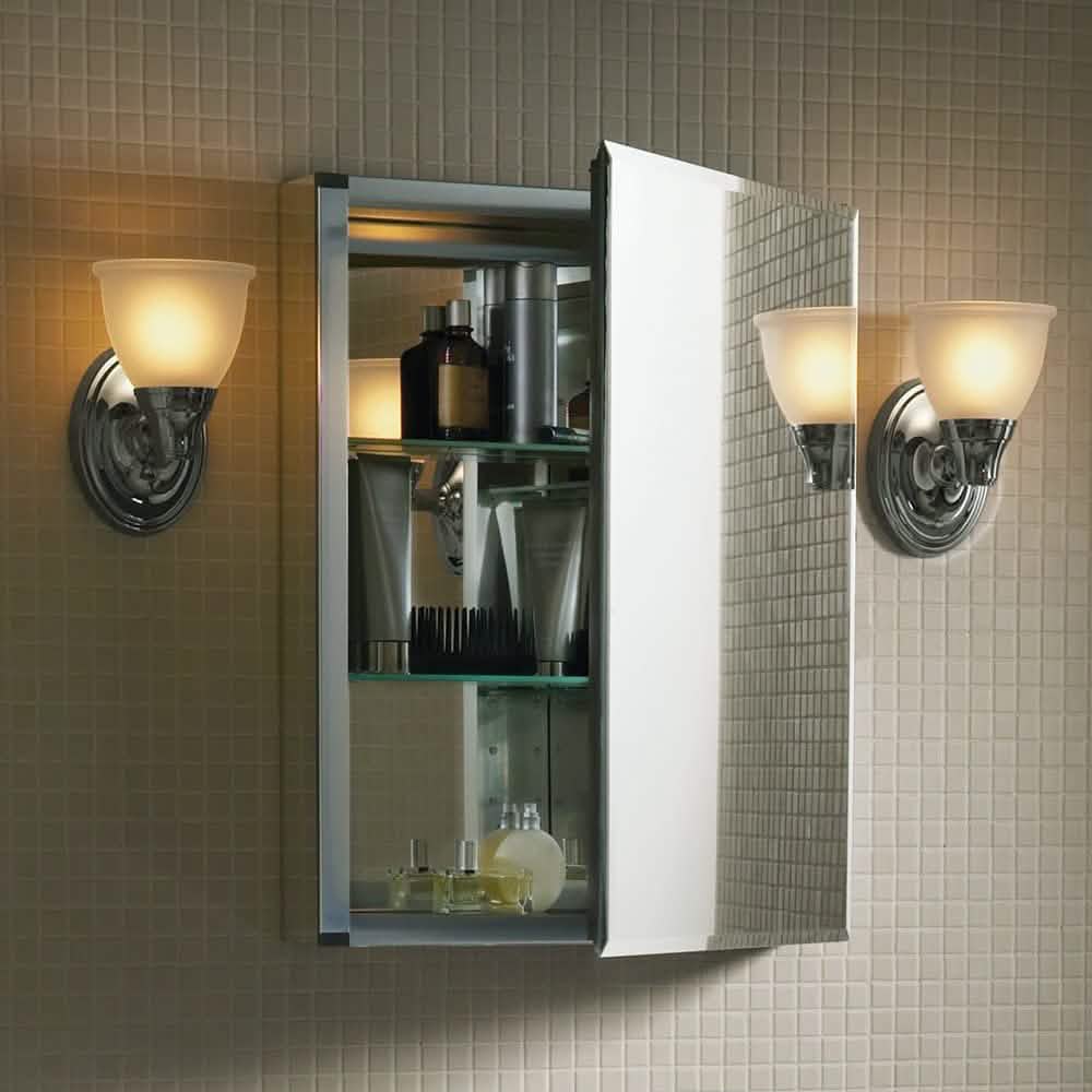 Aluminum Single Medicine Cabinet with Mirror Door DailySale