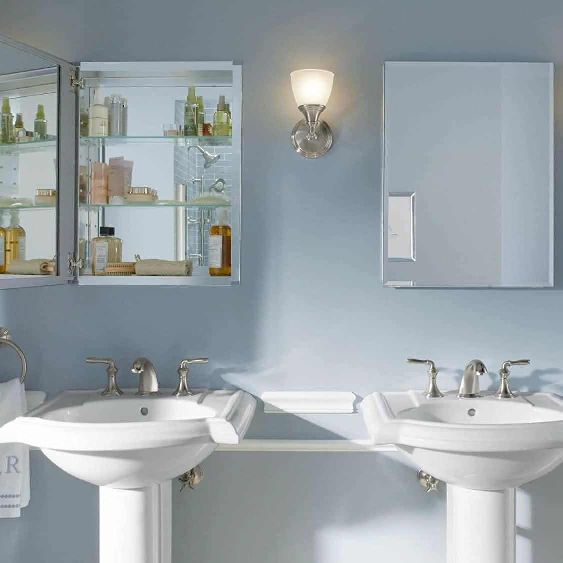 Aluminum Single Medicine Cabinet with Mirror Door DailySale