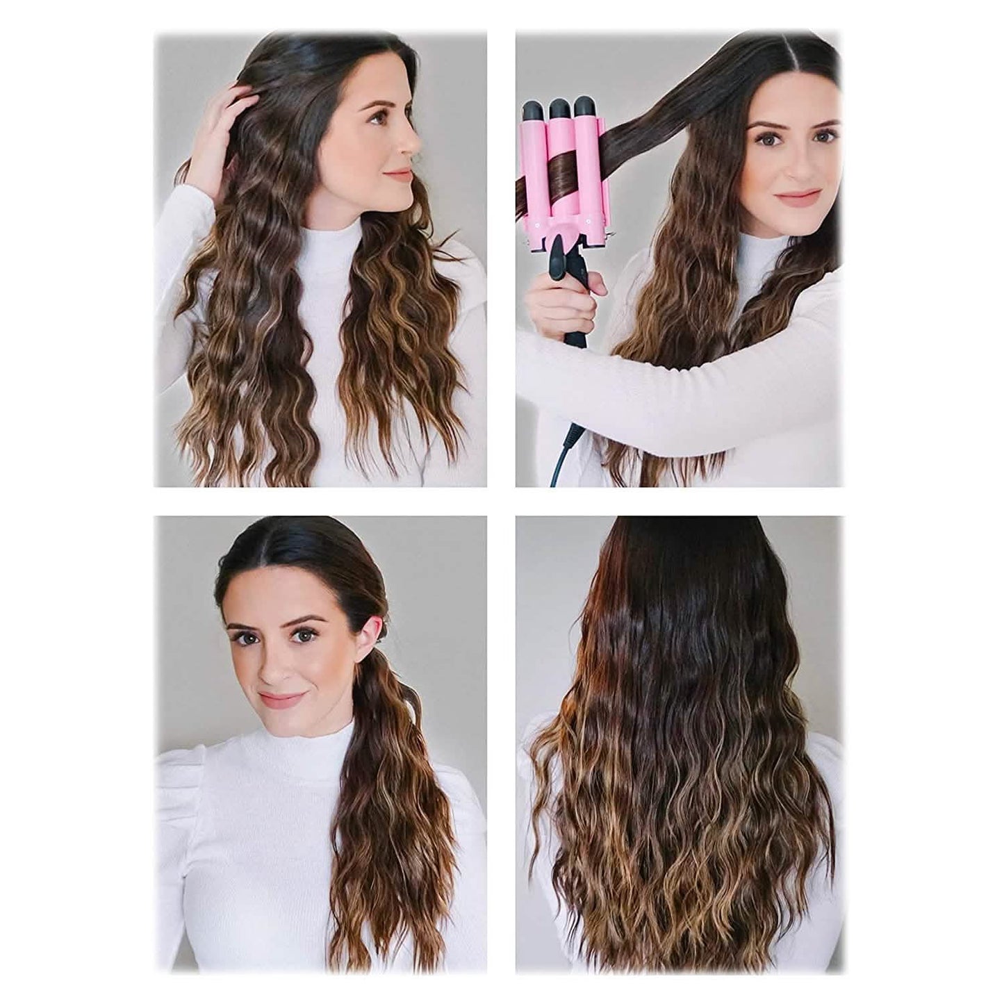 Alure Three Barrel Curling Iron Wand with LCD Temperature Display DailySale
