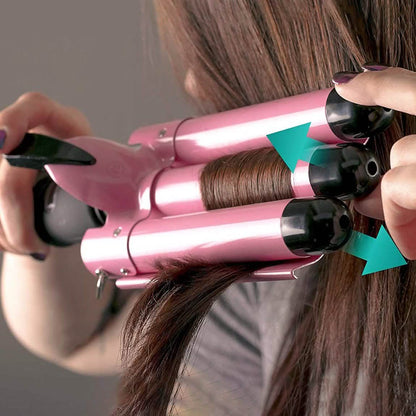 Alure Three Barrel Curling Iron Wand with LCD Temperature Display DailySale
