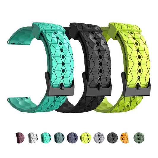 Amazfit Balance, GTR, GTS & Bip Geometric Silicone Band, Black Buckle BandsCo Straps