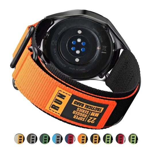 Amazfit Balance, GTR, GTS & Bip Nylon Sport Loop Band with Rubber Tag BandsCo Straps