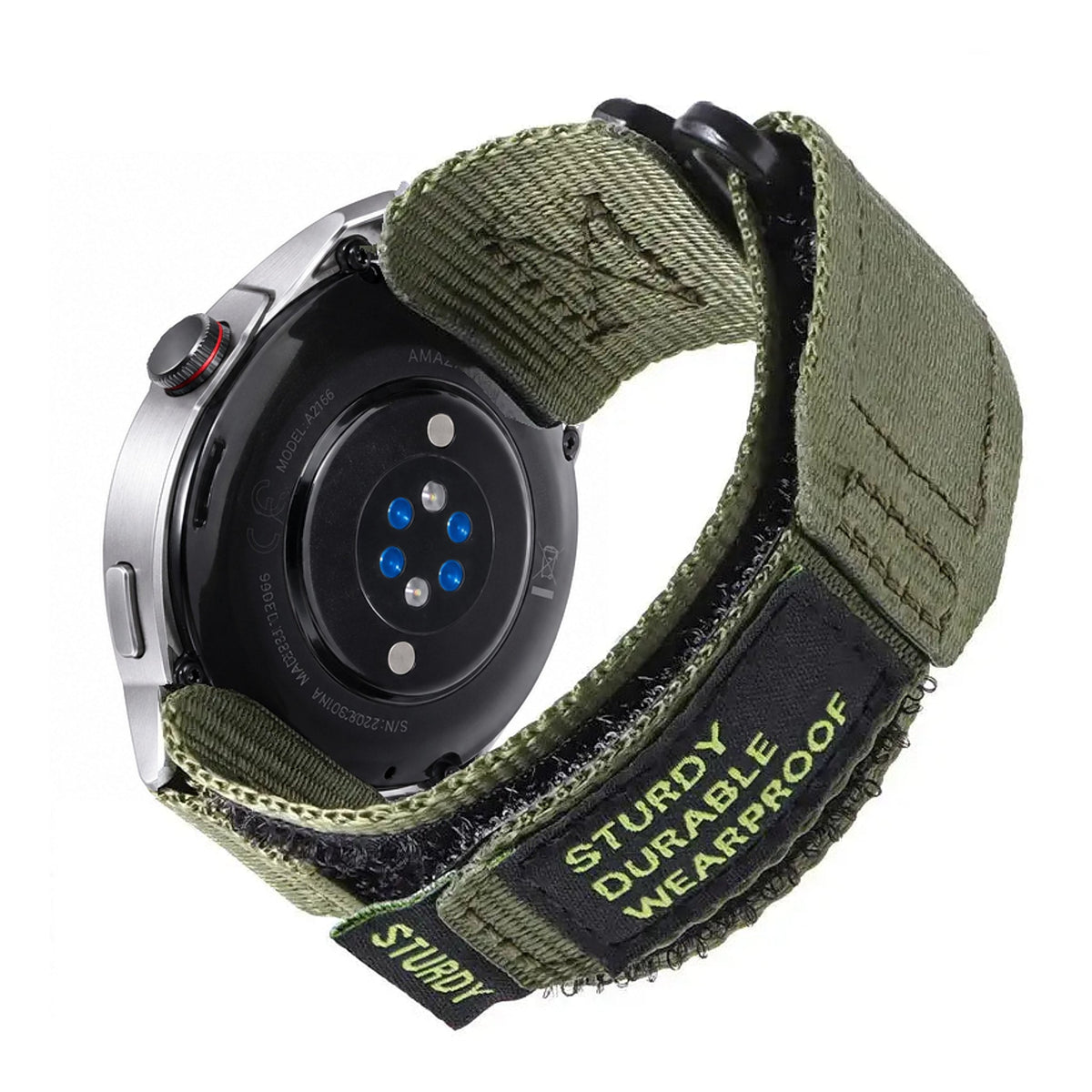 Amazfit Balance, GTR, GTS & Bip Nylon Hook-and-Loop Band, Metal Ring BandsCo Straps