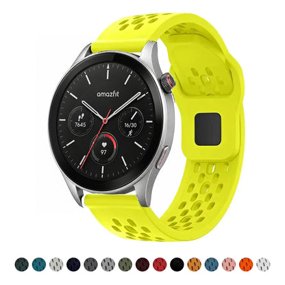 Amazfit Balance, GTR, GTS & Bip Breathable Perforated Silicone Band BandsCo Straps