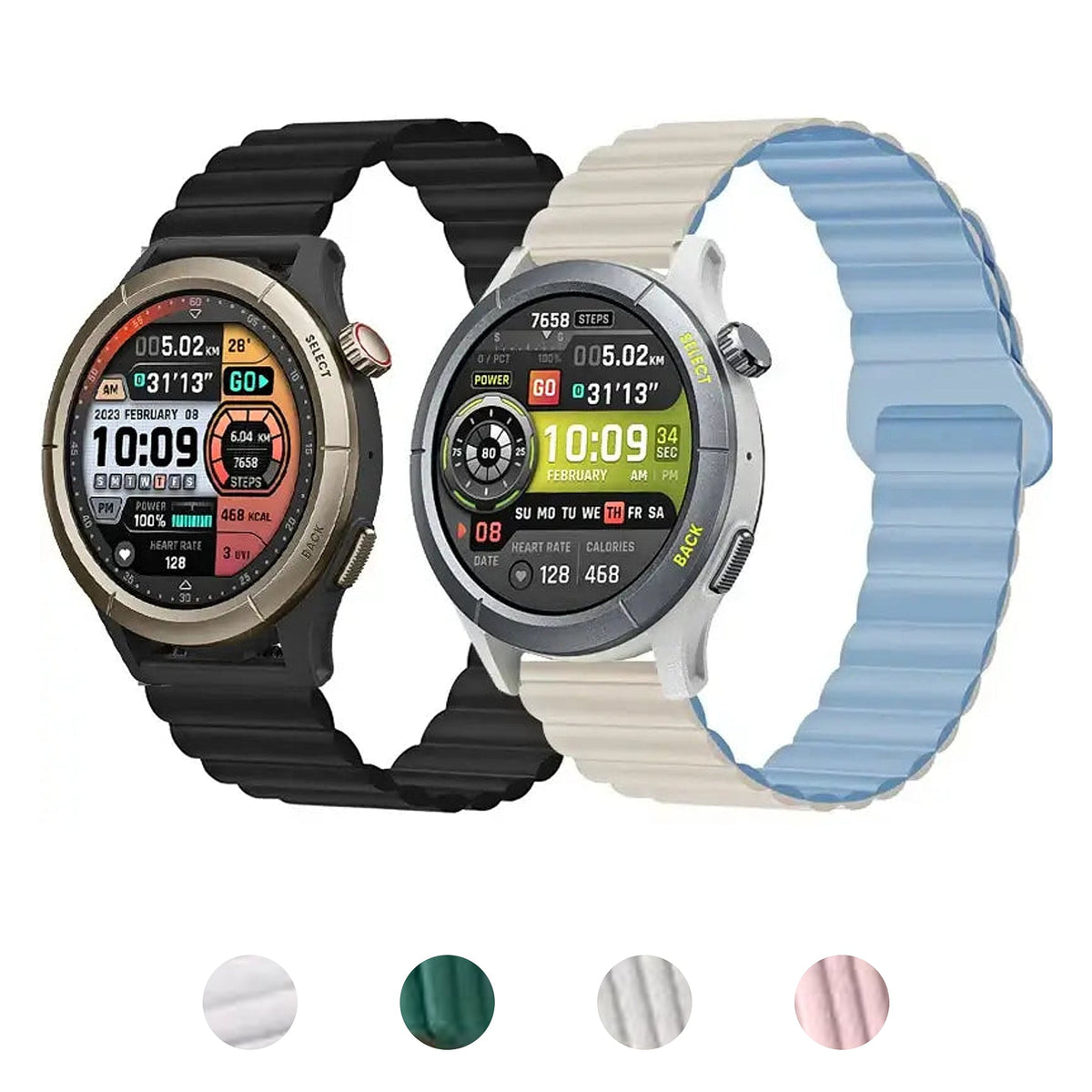 Amazfit Balance, GTR, GTS & Bip Ribbed Magnetic Silicone Loop Band BandsCo Straps