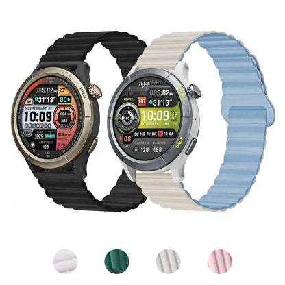 Amazfit Balance, GTR, GTS & Bip Ribbed Magnetic Silicone Loop Band BandsCo Straps