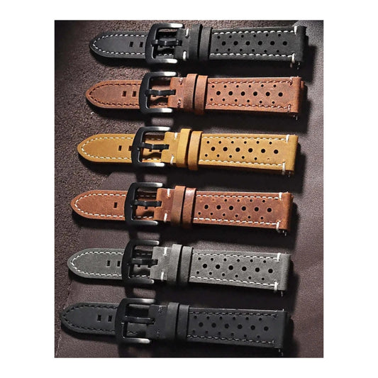 Amazfit Balance, GTR, GTS & Bip Stitched Perforated Leather Band BandsCo Straps