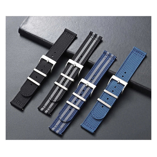 Amazfit Balance, GTR, GTS & Bip Two-Piece Ribbed Nylon Band BandsCo Straps