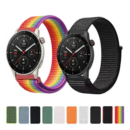 Amazfit Balance, GTR, GTS & Bip Woven Nylon Sport Loop Band, 50 Colors BandsCo Straps