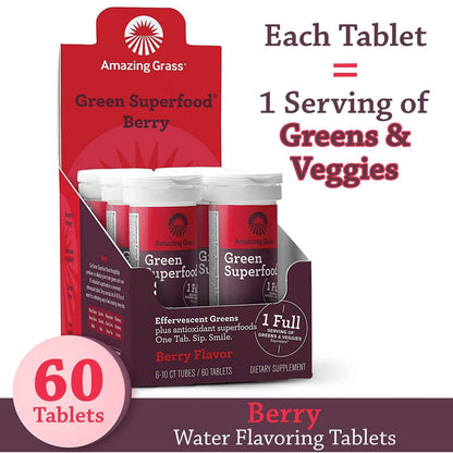 Amazing Grass Green Superfood Water Flavoring Tablet with Antioxidants and Alkalizing Greens DailySale