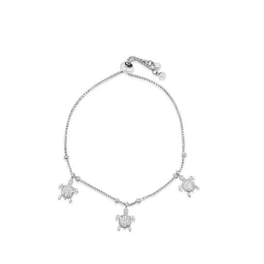 Amazing Luxurious Classic White Micro Pava Turtle Charm Bracelet DailySale