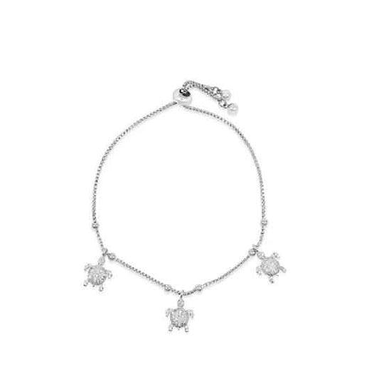 Amazing Luxurious Classic White Micro Pava Turtle Charm Bracelet DailySale