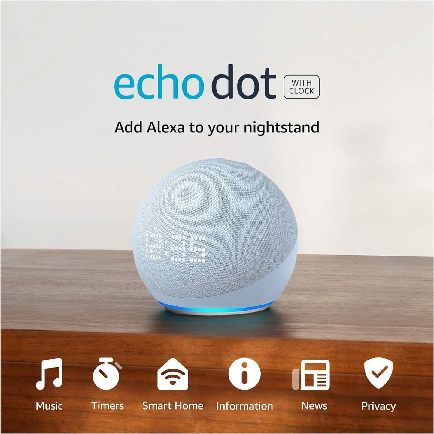Amazon Echo Dot (5th Gen) with Clock  (Refurbished) DailySale