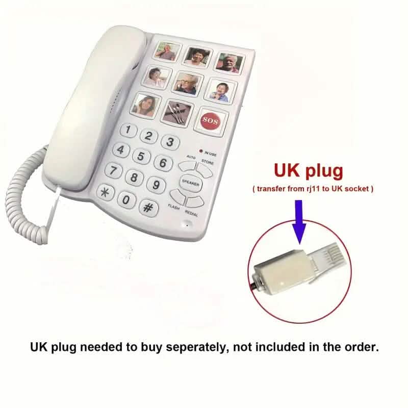 Amplified One Button Touch Big Button Corded Telephone with Speaker DailySale