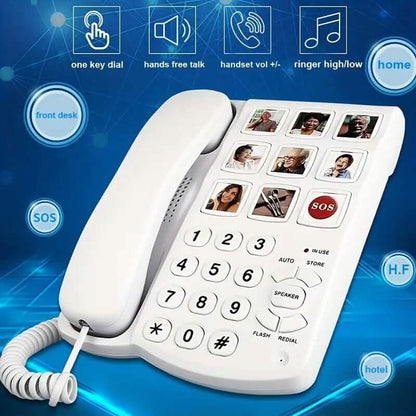 Amplified One Button Touch Big Button Corded Telephone with Speaker DailySale