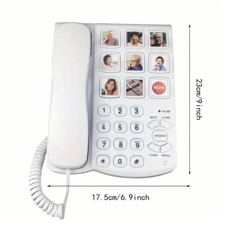 Amplified One Button Touch Big Button Corded Telephone with Speaker DailySale