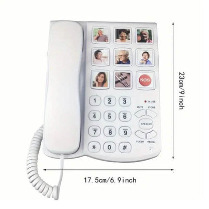 Amplified One Button Touch Big Button Corded Telephone with Speaker DailySale