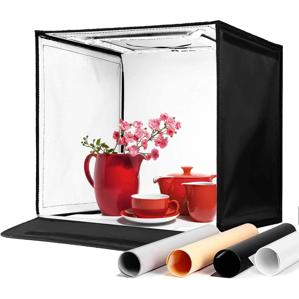 AMZDEAL Folding Photo Light Box 16x16 inch with 4 Backdrops for Photoshoot DailySale