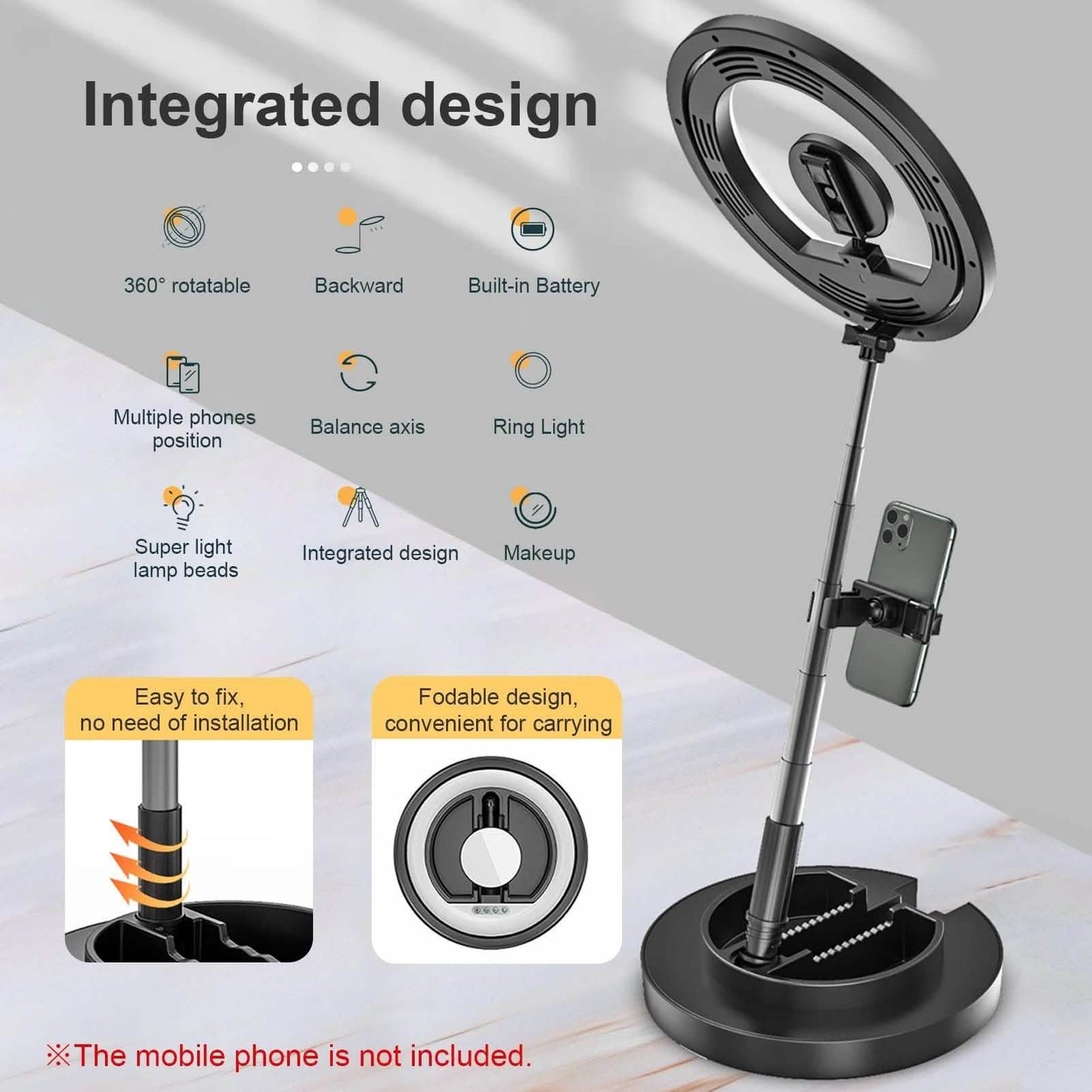 Andoer JMT2 PRO 360¬∞ Rotatable Mini Ring Light DailySale