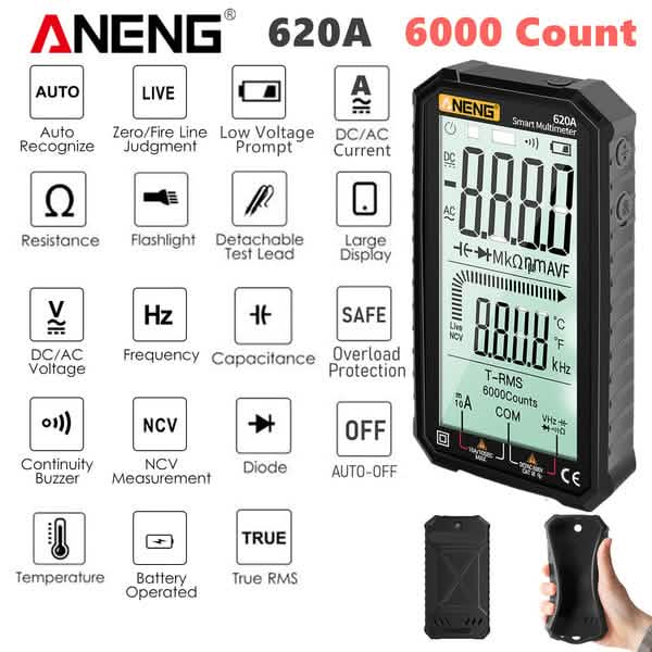 ANENG 4.7-Inch LCD Display 6000 Count AC/DC Digital Multimeter DailySale