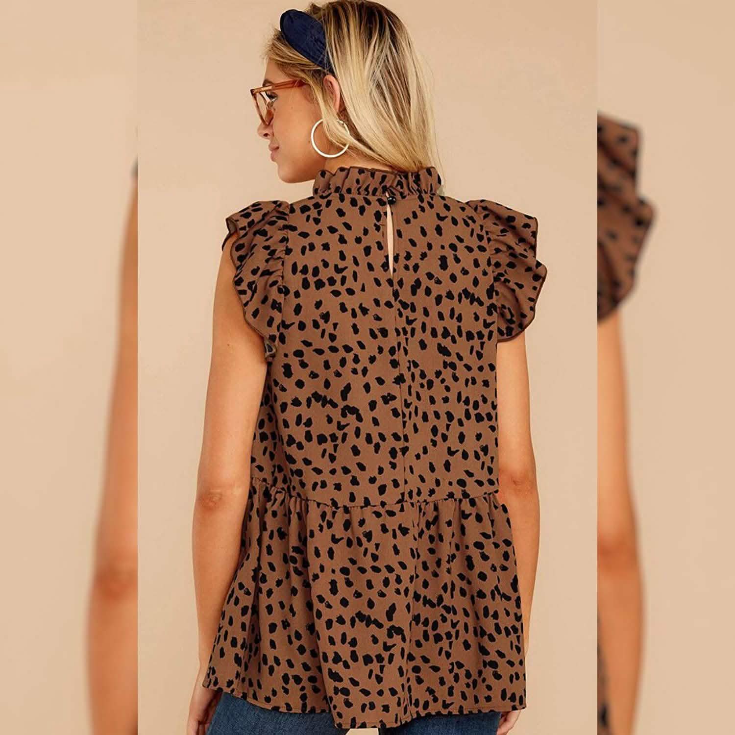 Angashion Women's Casual Floral Print Babydoll Blouse Tunic Tops DailySale