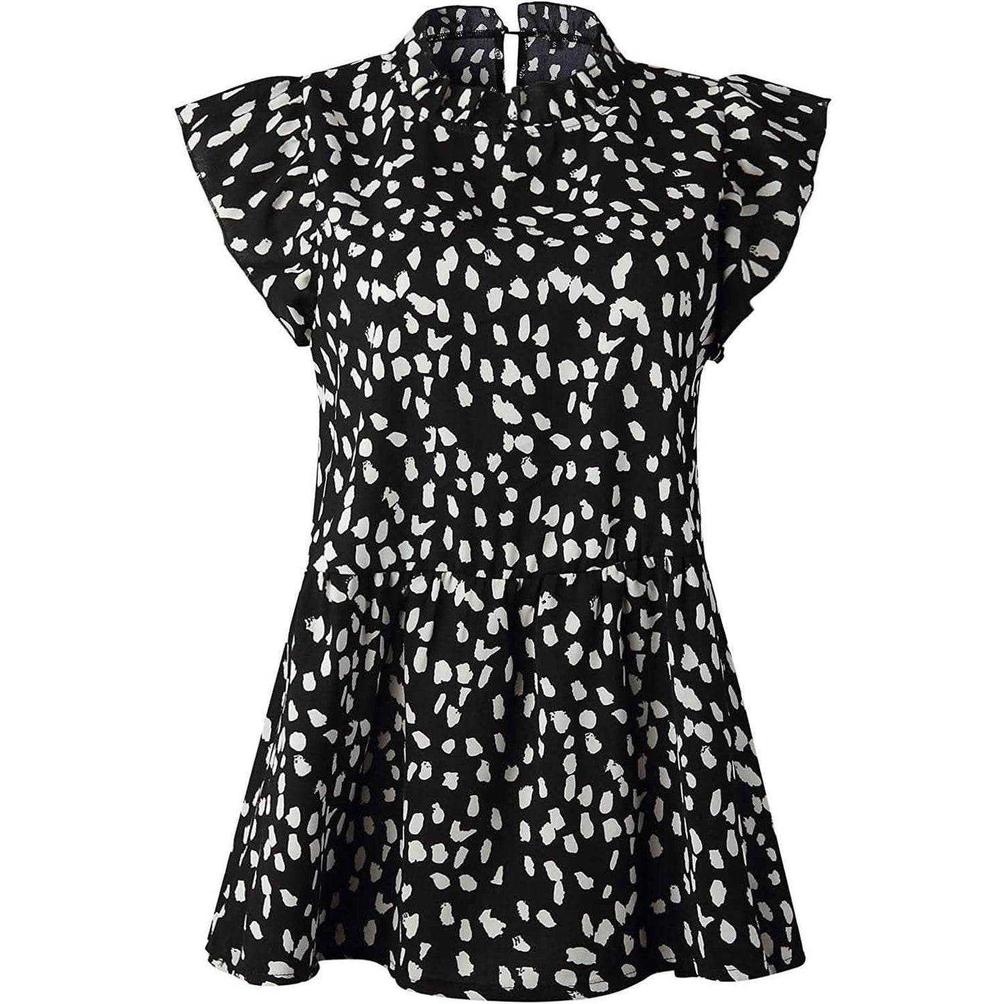 Angashion Women's Casual Floral Print Babydoll Blouse Tunic Tops DailySale