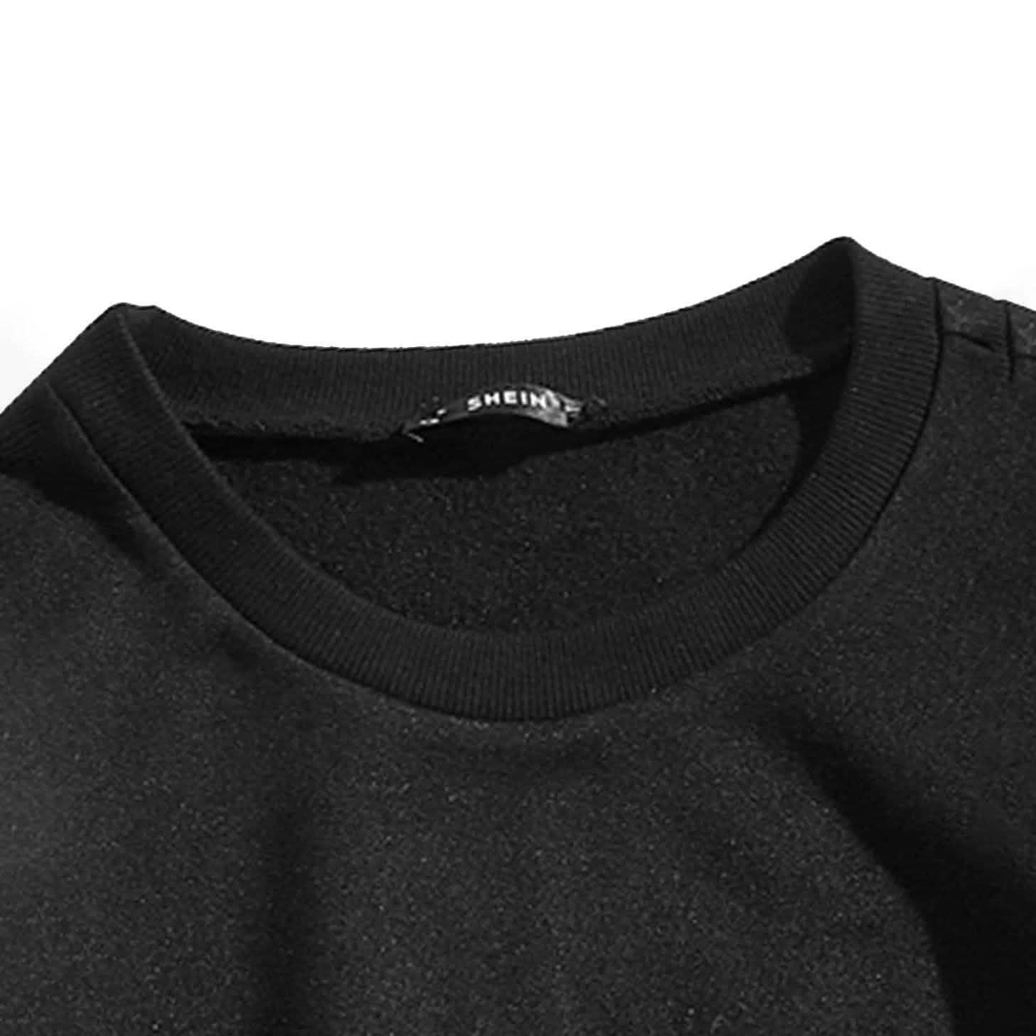 Angel and Letter Graphic Oversized Thermal Sweatshirt DailySale