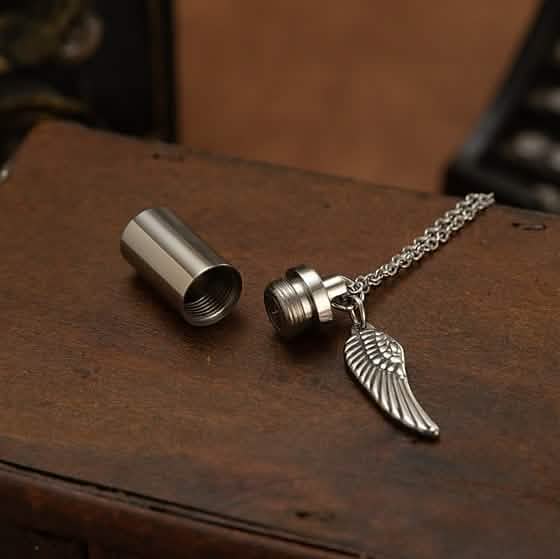Angel Wings Stainless Steel Ashes Necklace DailySale