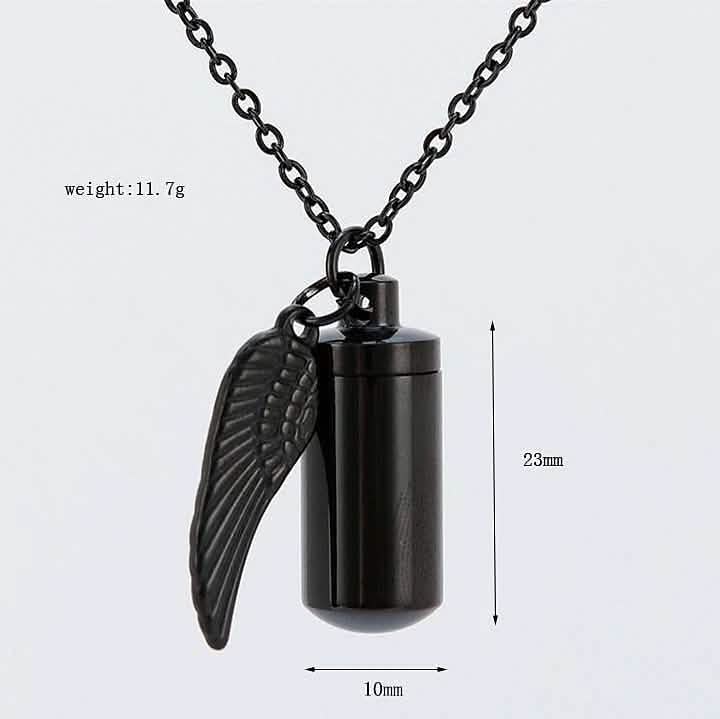 Angel Wings Stainless Steel Ashes Necklace DailySale