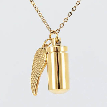 Angel Wings Stainless Steel Ashes Necklace DailySale