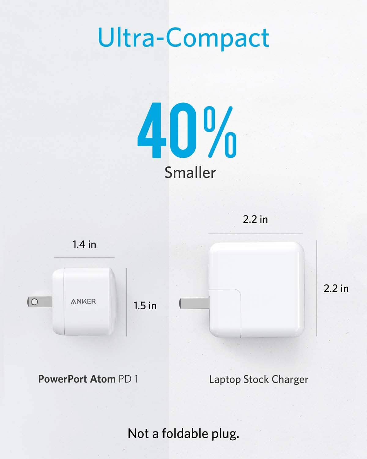 Anker 30W Compact USB-C Wall Charger with Power Delivery, PowerPort Atom (Refurbished) DailySale
