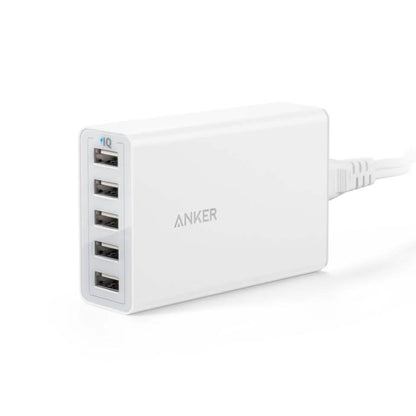 Anker PowerPort 5 40W/8A 5-Port USB Charger for Apple iPhone, iPad, Samsung Galaxy, and more (Refurbished) DailySale