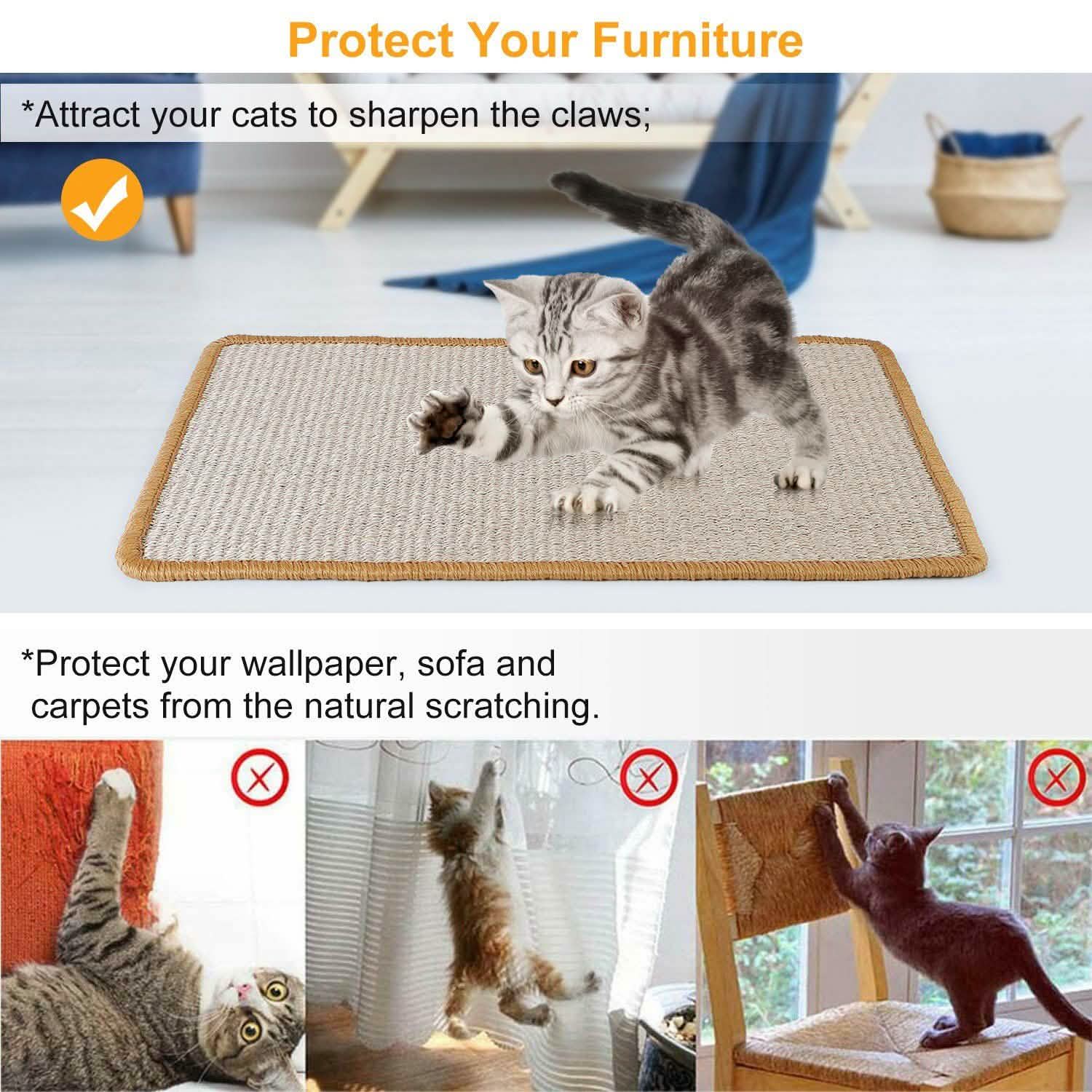 Anti-Slip Mat Horizontal Cat Floor Scratching Pad Rug DailySale