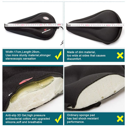 Anti-Slip Silicone Gel Pad Cushion Seat - Saddle Cover for Bike Bicycle Cycling DailySale