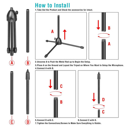 Anti-slip Tripod Condenser Microphone Stand DailySale