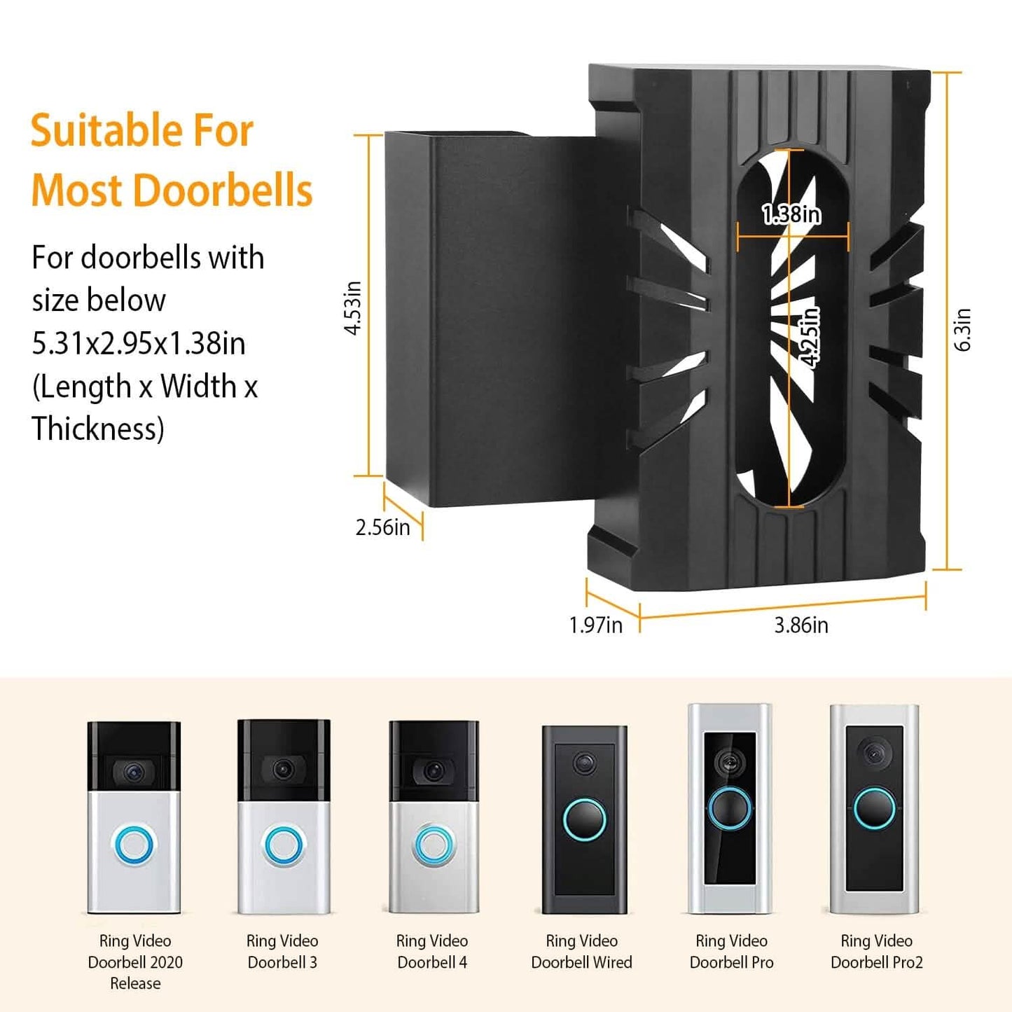 Anti Theft Video Doorbell Door Mount Fit for Most Doorbell Camera Accessories DailySale