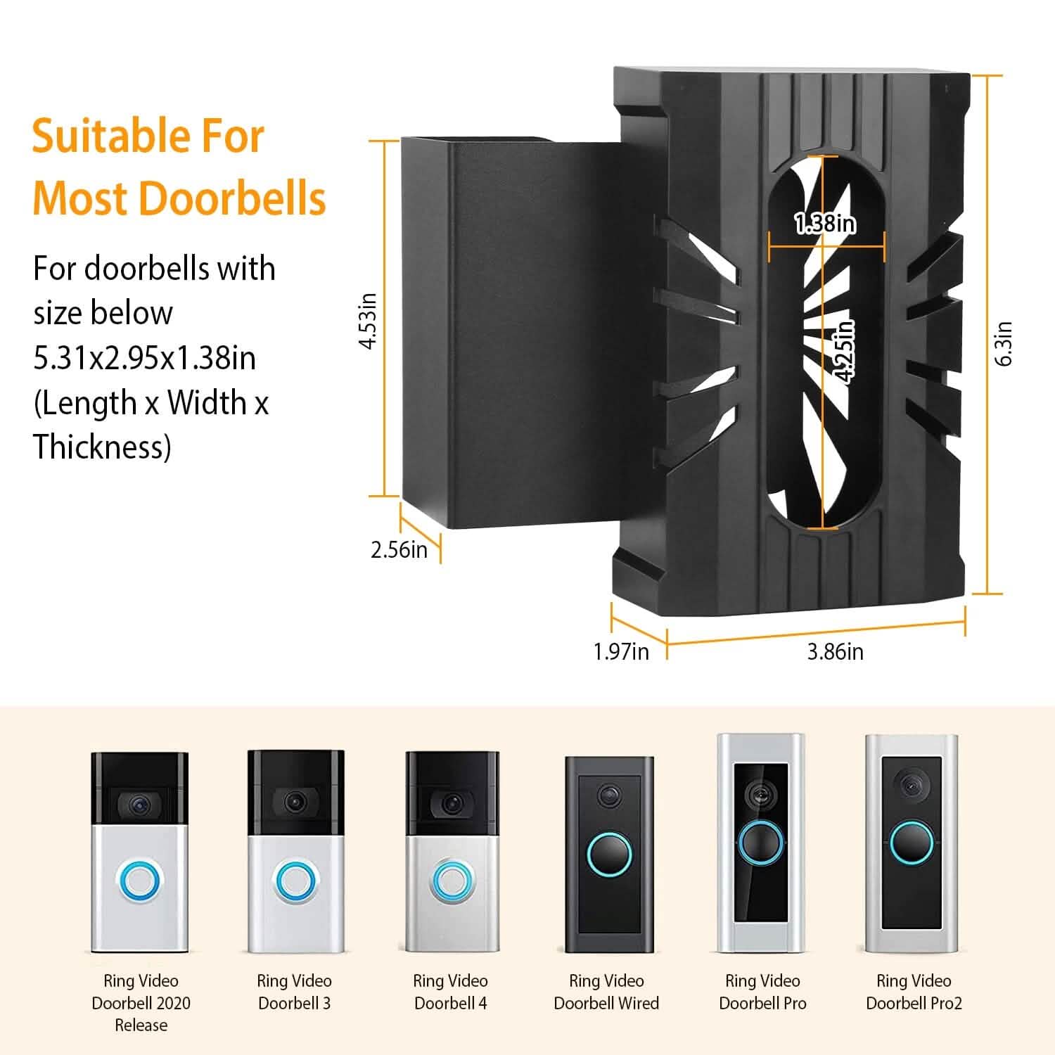 Anti Theft Video Doorbell Door Mount Fit for Most Doorbell Camera Accessories DailySale