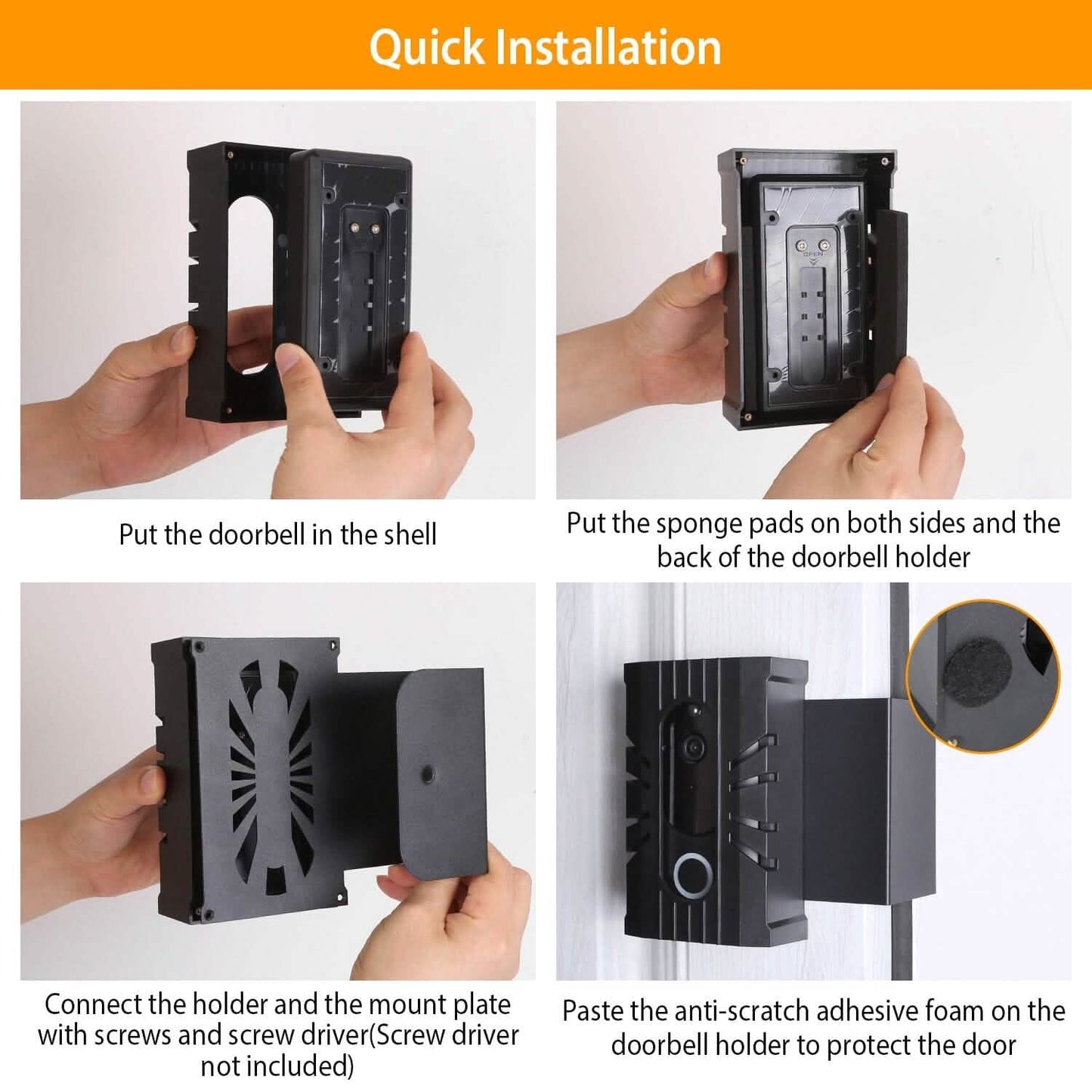 Anti Theft Video Doorbell Door Mount Fit for Most Doorbell Camera Accessories DailySale
