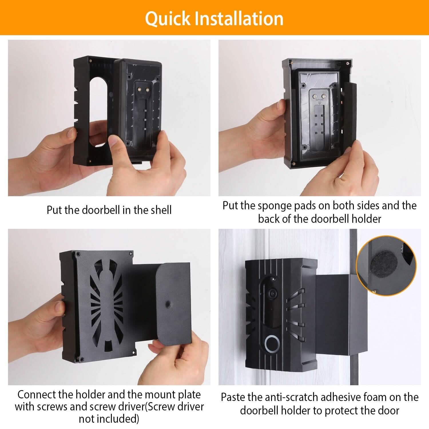 Anti Theft Video Doorbell Door Mount Fit for Most Doorbell Camera Accessories DailySale