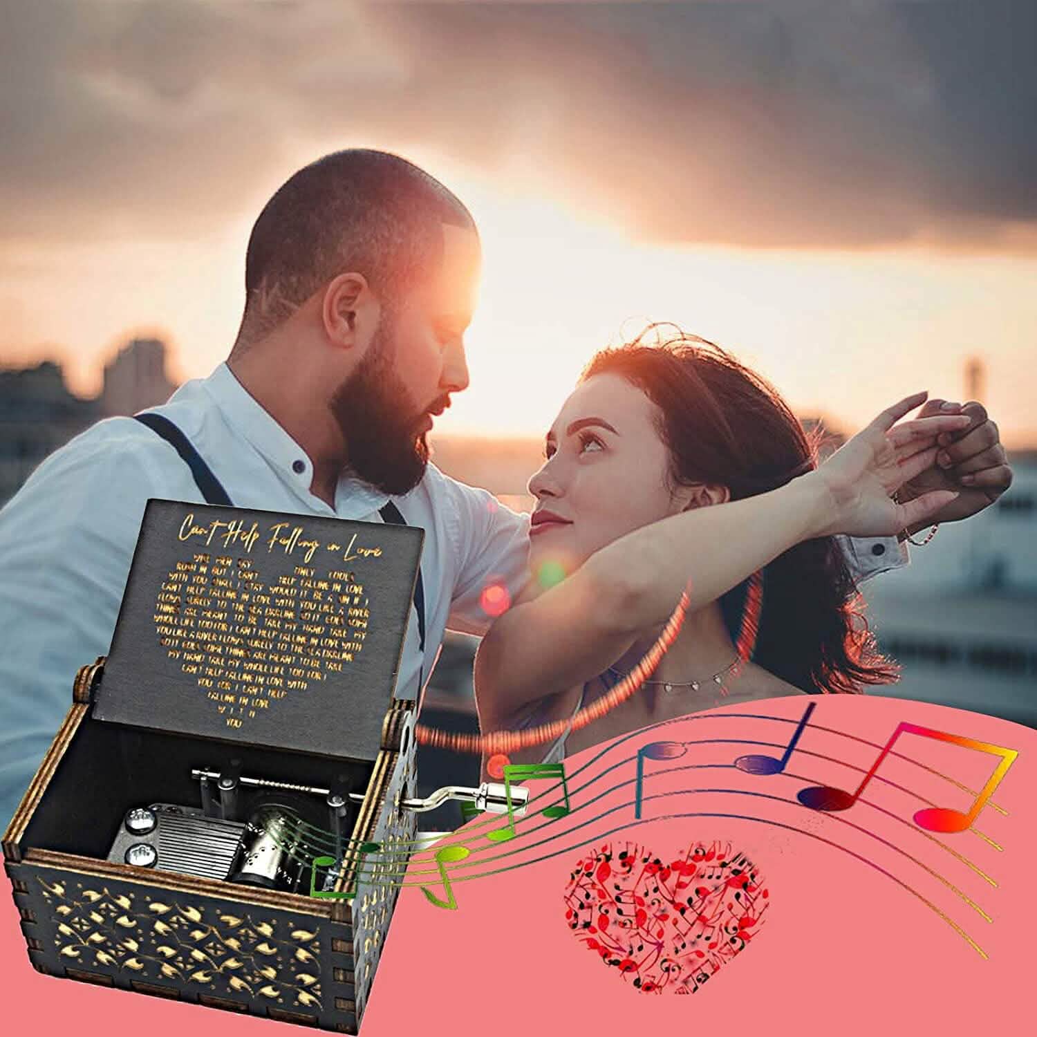 Antique Engraved Musical Box Can't Help Falling in Love DailySale