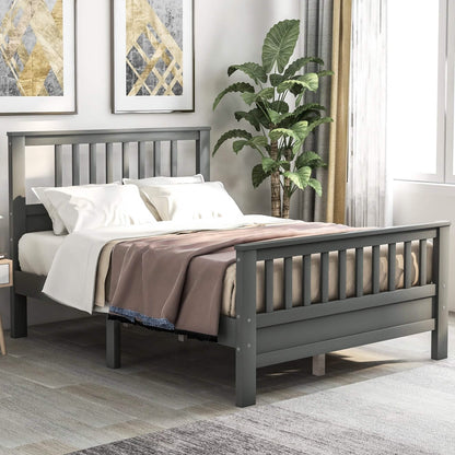 Anysun Full Size Bed Frame Solid Wood Platform Bed with Headboard for Kid's DailySale