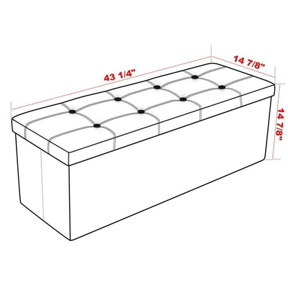 AOZRYNL 43 Inches Folding Storage Ottoman Bench DailySale