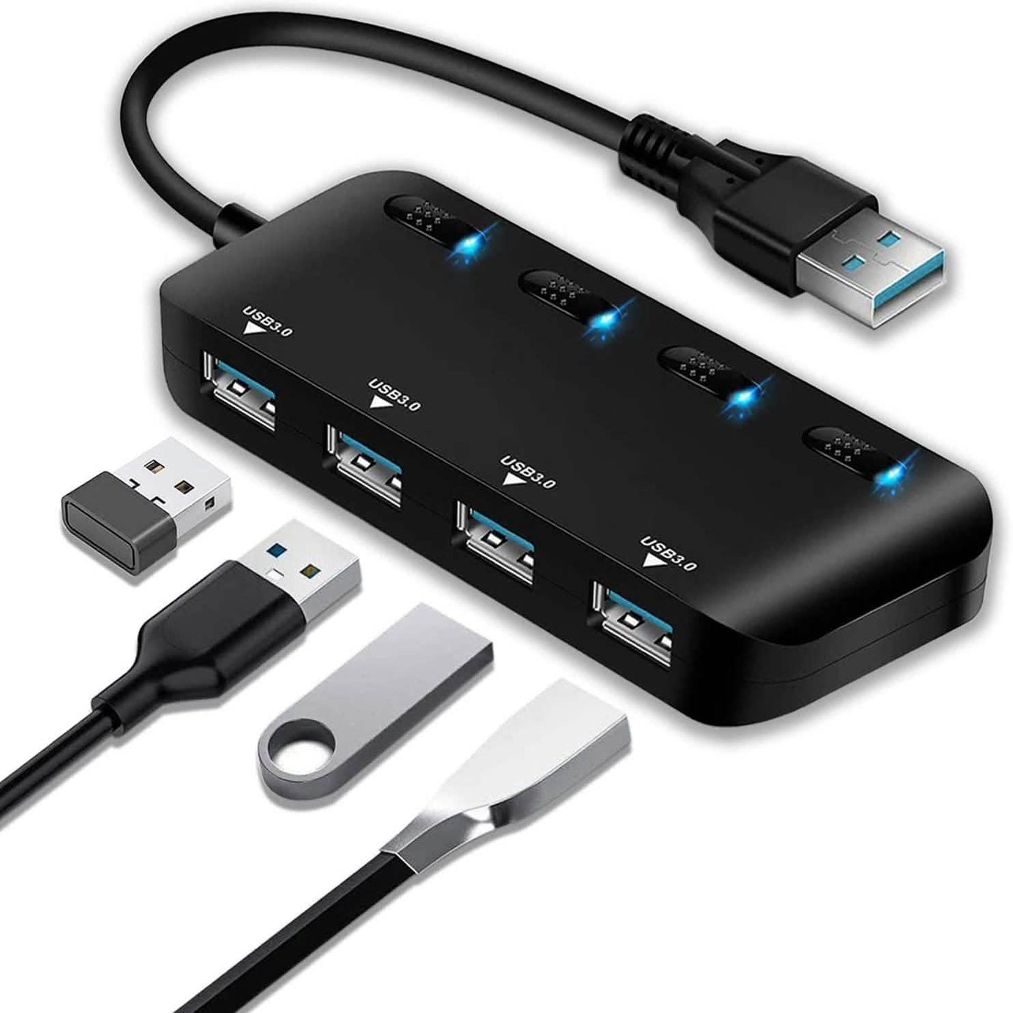 APANAGE 4-Port Powered USB 3.0 Hub Splitter DailySale